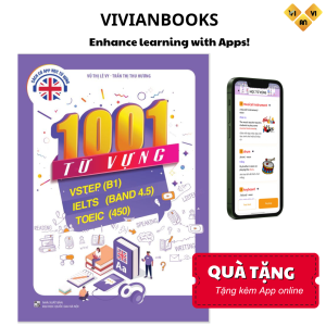 Sách 1001 Từ vựng tiếng Anh thông dụng cho kỳ thi Vstep (B1), IELTS (band 4.5), TOEIC 450