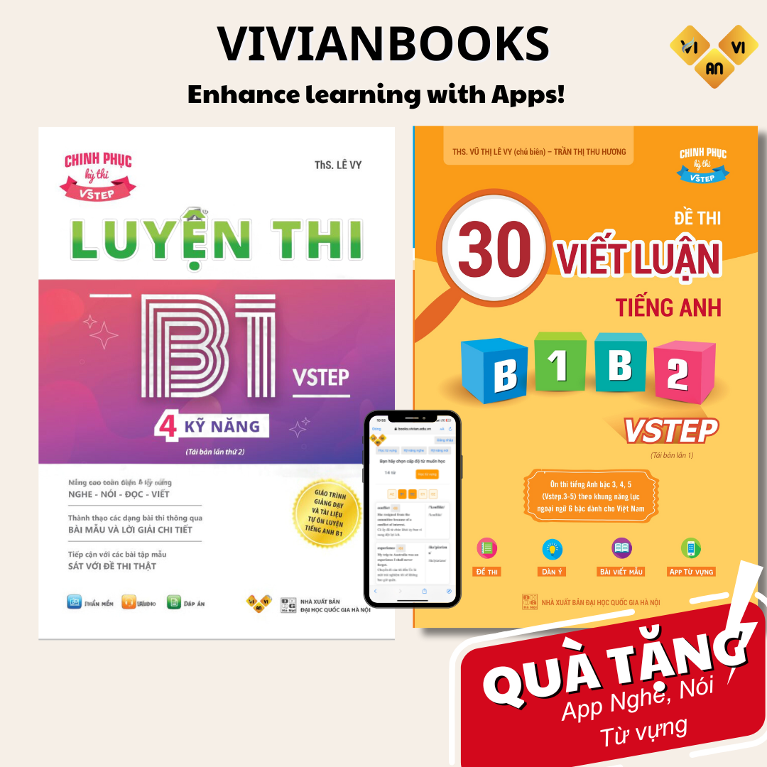 Combo sách luyện thi Vstep B1 và sách đề thi 30 Bài Viết Luận